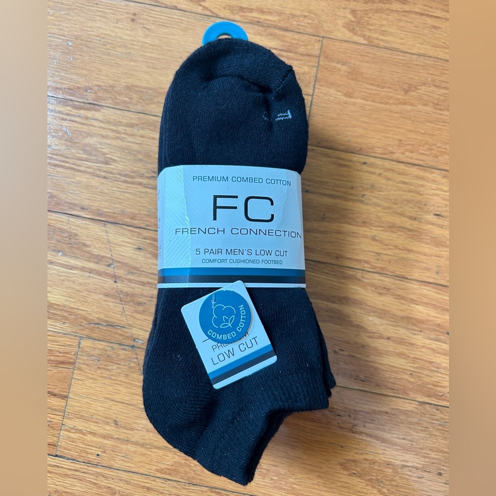 NWT French Connection Men's premium combed cotton low cut socks 5 pairs